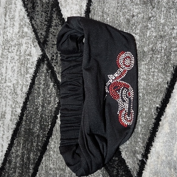 MOTORCYCLE RHINESTONES STUDDED HEADBANDS HEADWRAP HAIR SCRUNCHIE - Picture 4 of 8